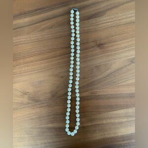 EUC 24” (hangs 12”) Elegant White Costume Pearl Necklace. Knotted. Ornate clasp.